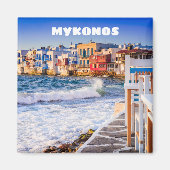 Mykonos magneet met Little Venice (Voorkant)