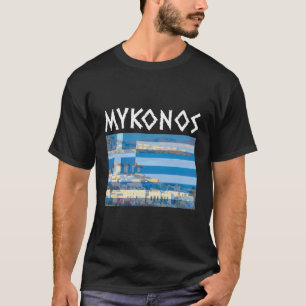 Mykonos met Griekse vlag Graphic T-shirt
