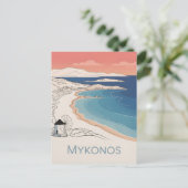 Mykonos  minimalistisch briefkaart (Staand voorkant)