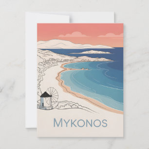Mykonos  minimalistisch briefkaart