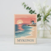 Mykonos  minimalistisch briefkaart (Staand voorkant)