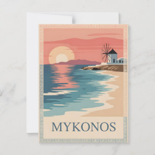 Mykonos  minimalistisch briefkaart