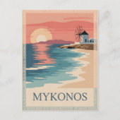 Mykonos  minimalistisch briefkaart (Voorkant)