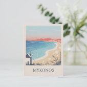 Mykonos  minimalistisch briefkaart (Staand voorkant)