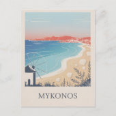 Mykonos  minimalistisch briefkaart (Voorkant)