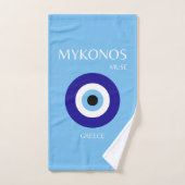Mykonos Muse, blauw Bad Handdoek (Handdoek)