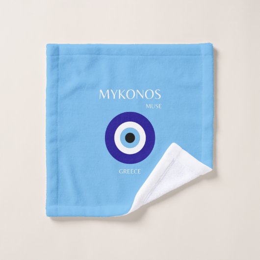 Mykonos Muse, blauw Bad Handdoek (Wasdoekje)