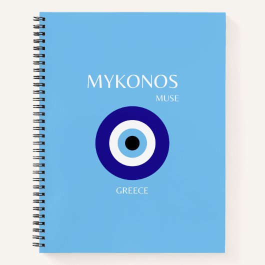 Mykonos Muse, blauw Notitieboek (Voorkant)