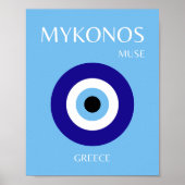 Mykonos Muse, blauw Poster (Voorkant)