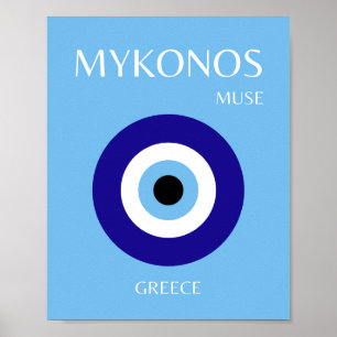 Mykonos Muse, blauw Poster