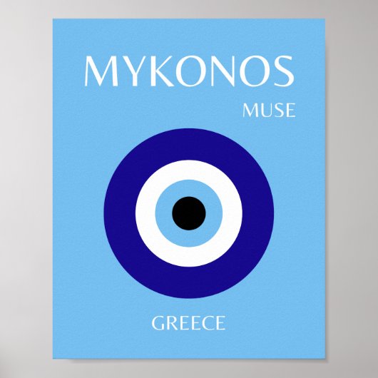 Mykonos Muse, blauw Poster (Voorkant)