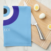 Mykonos Muse, blauw Theedoek (Quarter Fold)