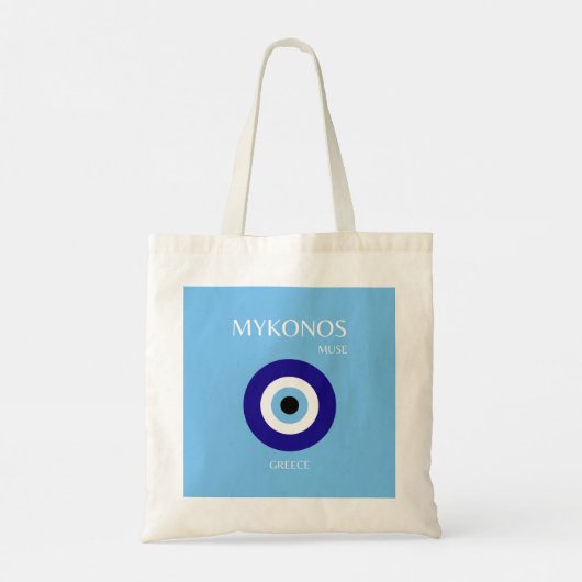 Mykonos Muse, blauw Tote Bag (Achterkant)