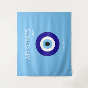 Mykonos Muse, blauw Wandkleed