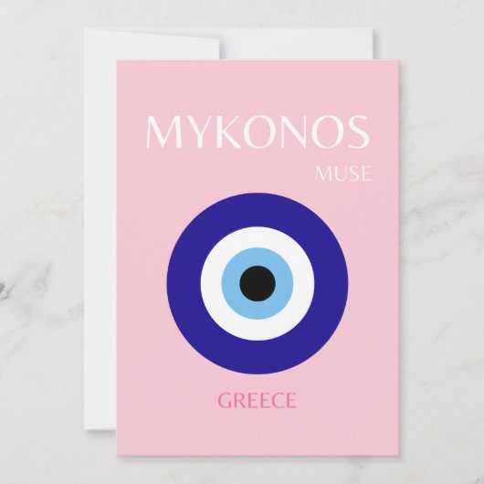 Mykonos Muse, Mykonos, Roze Bedankkaart (Voorkant)
