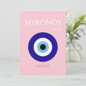 Mykonos Muse, Mykonos, Roze Bedankkaart (Staand voorkant)