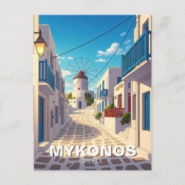 Mykonos Path Griekenland Cycladen Reizen Briefkaart