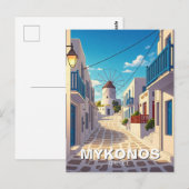 Mykonos Path Griekenland Cycladen Reizen Briefkaart (Voorkant / Achterkant)