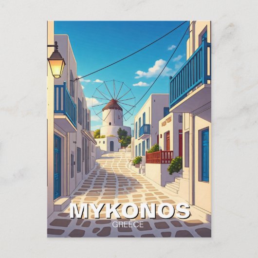 Mykonos Path Griekenland Cycladen Reizen Briefkaart (Voorkant)