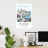 Mykonos Reisposter Kustlandschap Poster (Thuiskantoor)