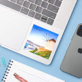Mykonos Sticker (Laptop met iPhone)