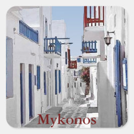 Mykonos-Sticker Vierkante Sticker