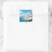 Mykonos Vierkante Sticker (Tas)