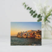 Mykonos Weinig Zonsondergang van het Kwart van Briefkaart (Staand voorkant)