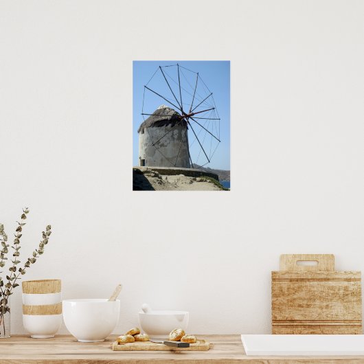 Mykonos Windmill Poster (Keuken)