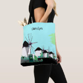 Mykonos Windmolens, Cycladen, Griekenland. Je naam Tote Bag (Dichtbij)