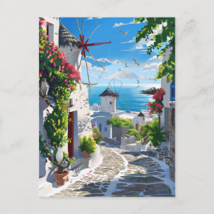 Mykonos Zee Uitzicht Street Briefkaart