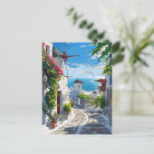 Mykonos Zee Uitzicht Street Briefkaart (Staand voorkant)