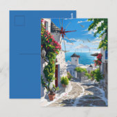 Mykonos Zee Uitzicht Street Briefkaart (Voorkant / Achterkant)