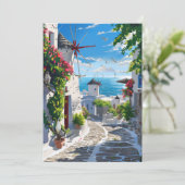 Mykonos Zee Uitzicht Street Kaart (Staand voorkant)