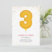 Mylar Balloon Verdieningsdag Uitnodiging (Staand voorkant)