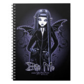 "Myna" Gothic Blue Bite Me Vampire Fae-laptop Notitieboek (Voorkant)