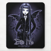 "Myna" Gothic Blue Bite Me Vampire Fae Mousepad Muismat (Voorkant)