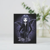 "Myna" Gothic Blue Bite Me Vampire Fairy Briefkaar Briefkaart (Staand voorkant)