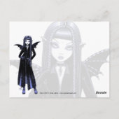 "Myna" Gothic Blue Bite Me Vampire Fairy Briefkaar Briefkaart (Achterkant)