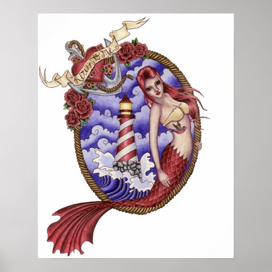 Myna - Tattoo Mermaid Poster (Voorkant)