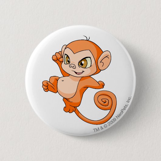 Mynci Oranje Ronde Button 5,7 Cm (Voorkant)