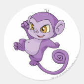 Mynci Paars Ronde Sticker (Voorkant)