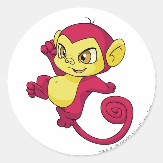 Mynci Red Ronde Sticker (Voorkant)