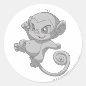 Mynci Silver Ronde Sticker (Voorkant)