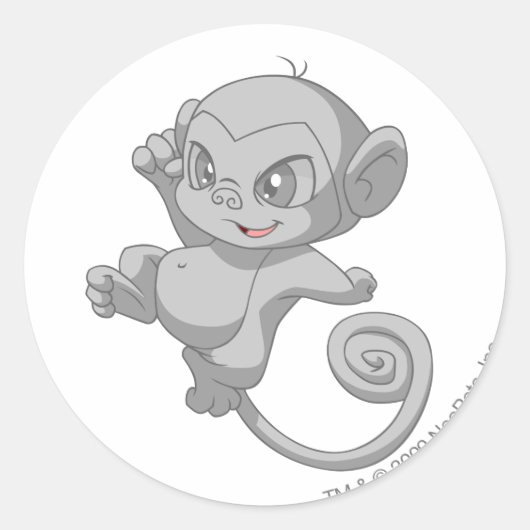 Mynci Silver Ronde Sticker (Voorkant)