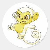 Mynci White Ronde Sticker (Voorkant)