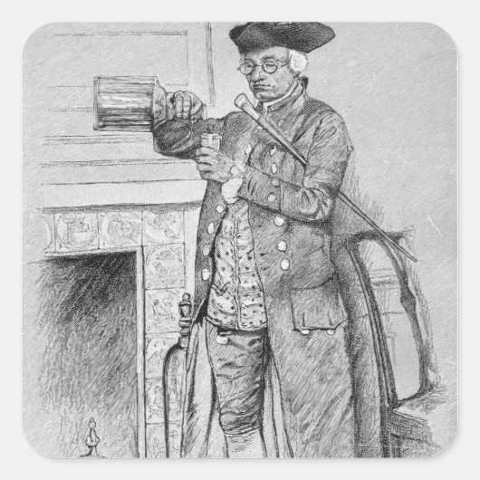 Mynheer's Morning Horn Vierkante Sticker (Voorkant)