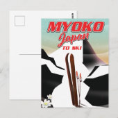 myoko japan ski poster briefkaart (Voorkant / Achterkant)
