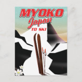 myoko japan ski poster briefkaart (Voorkant)