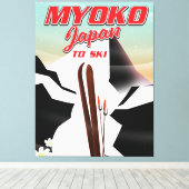 myoko japan ski poster canvas afdruk (Insitu (Houten vloer))